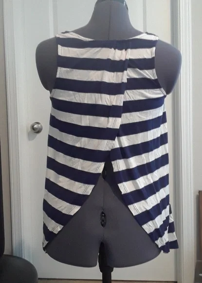 Open Back Striped Shirt - Picture 1 of 5